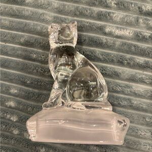 Clear Glass Cat Figurine
